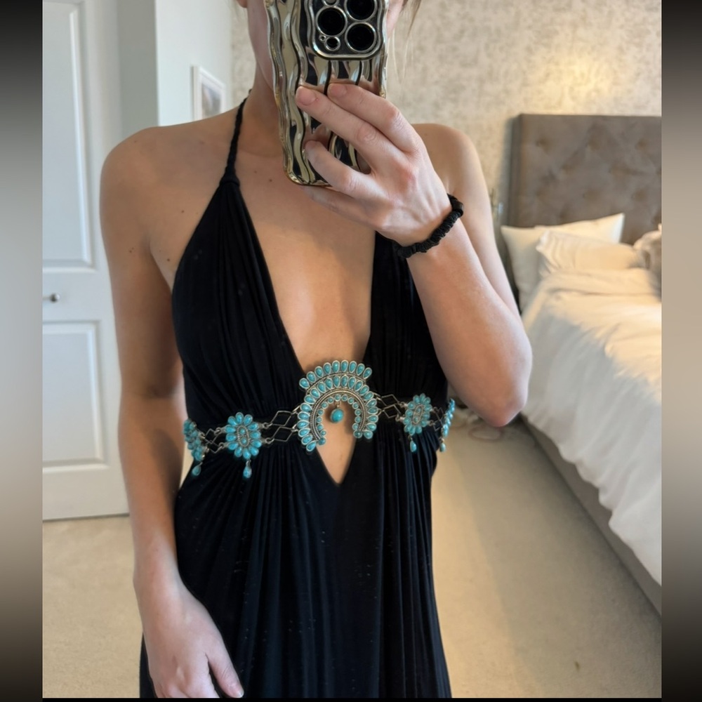 Sky Black Halter Maxi Dress - Picture 3 of 7